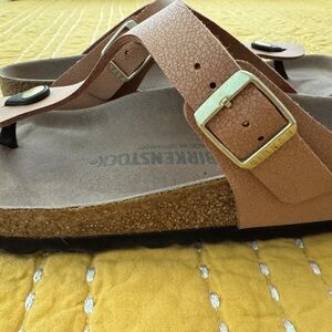 Birkenstock Sandals with Gold Accents